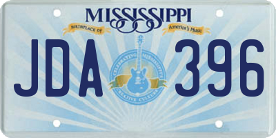 MS license plate JDA396