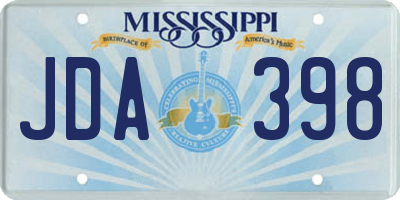 MS license plate JDA398