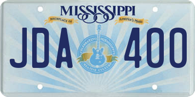 MS license plate JDA400