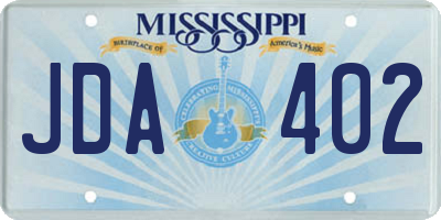 MS license plate JDA402