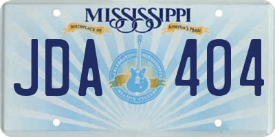 MS license plate JDA404