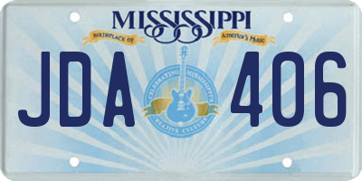 MS license plate JDA406