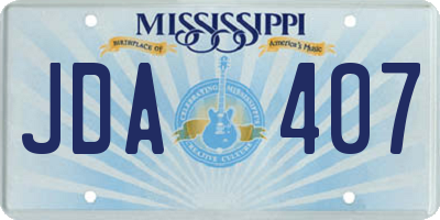 MS license plate JDA407