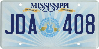 MS license plate JDA408