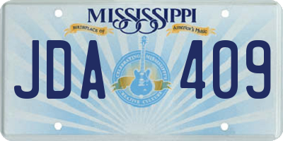 MS license plate JDA409
