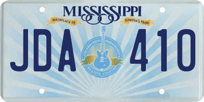MS license plate JDA410