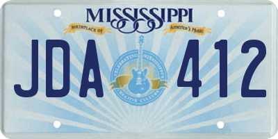 MS license plate JDA412