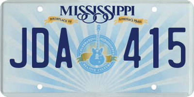 MS license plate JDA415