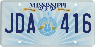 MS license plate JDA416