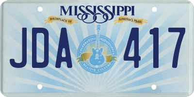 MS license plate JDA417