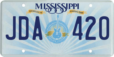 MS license plate JDA420