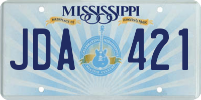 MS license plate JDA421