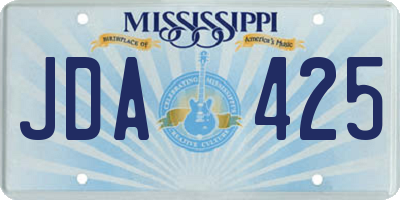 MS license plate JDA425