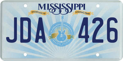 MS license plate JDA426