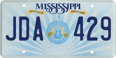 MS license plate JDA429