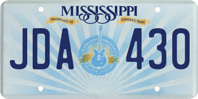 MS license plate JDA430