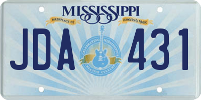 MS license plate JDA431