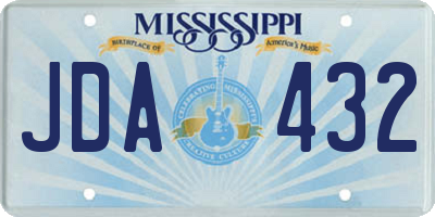 MS license plate JDA432