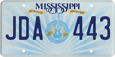 MS license plate JDA443
