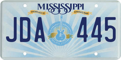 MS license plate JDA445