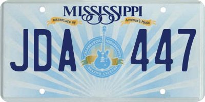 MS license plate JDA447