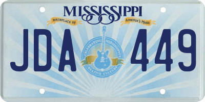 MS license plate JDA449