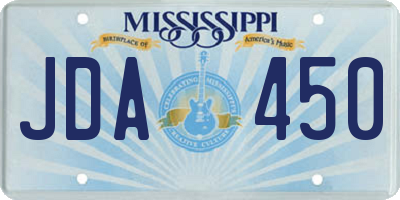 MS license plate JDA450