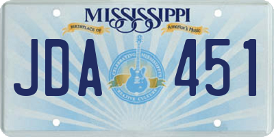 MS license plate JDA451
