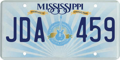 MS license plate JDA459