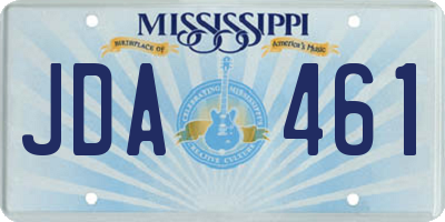 MS license plate JDA461