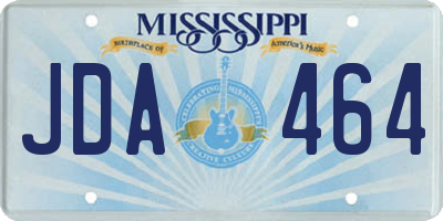 MS license plate JDA464