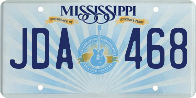 MS license plate JDA468