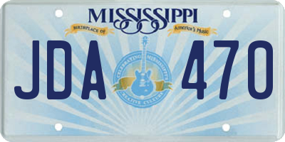 MS license plate JDA470