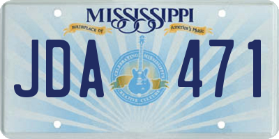 MS license plate JDA471