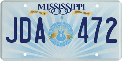 MS license plate JDA472