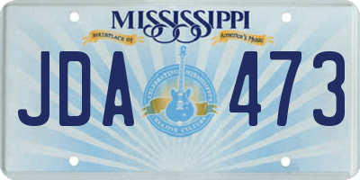 MS license plate JDA473