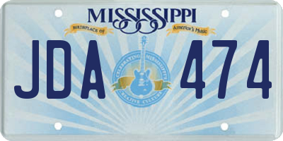 MS license plate JDA474