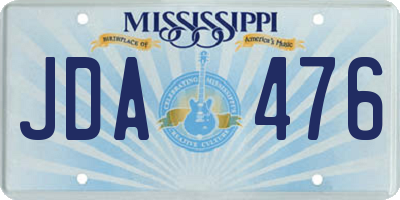 MS license plate JDA476