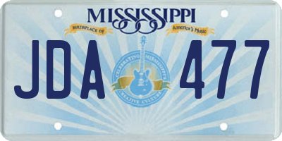 MS license plate JDA477