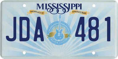 MS license plate JDA481