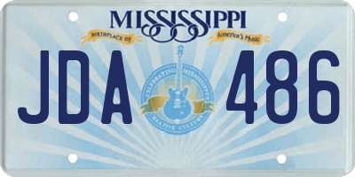 MS license plate JDA486