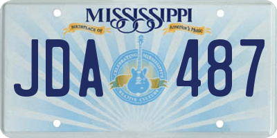 MS license plate JDA487