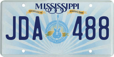 MS license plate JDA488