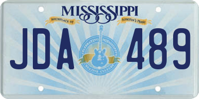 MS license plate JDA489