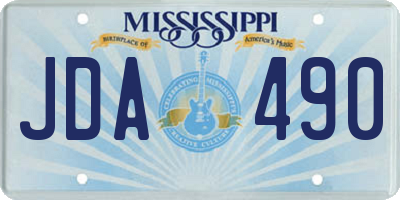 MS license plate JDA490