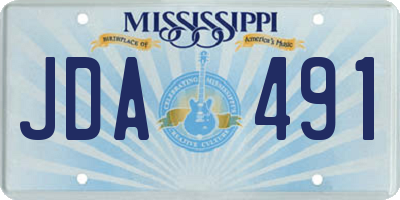 MS license plate JDA491