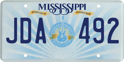 MS license plate JDA492