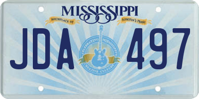 MS license plate JDA497