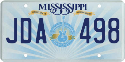 MS license plate JDA498