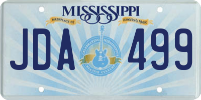MS license plate JDA499